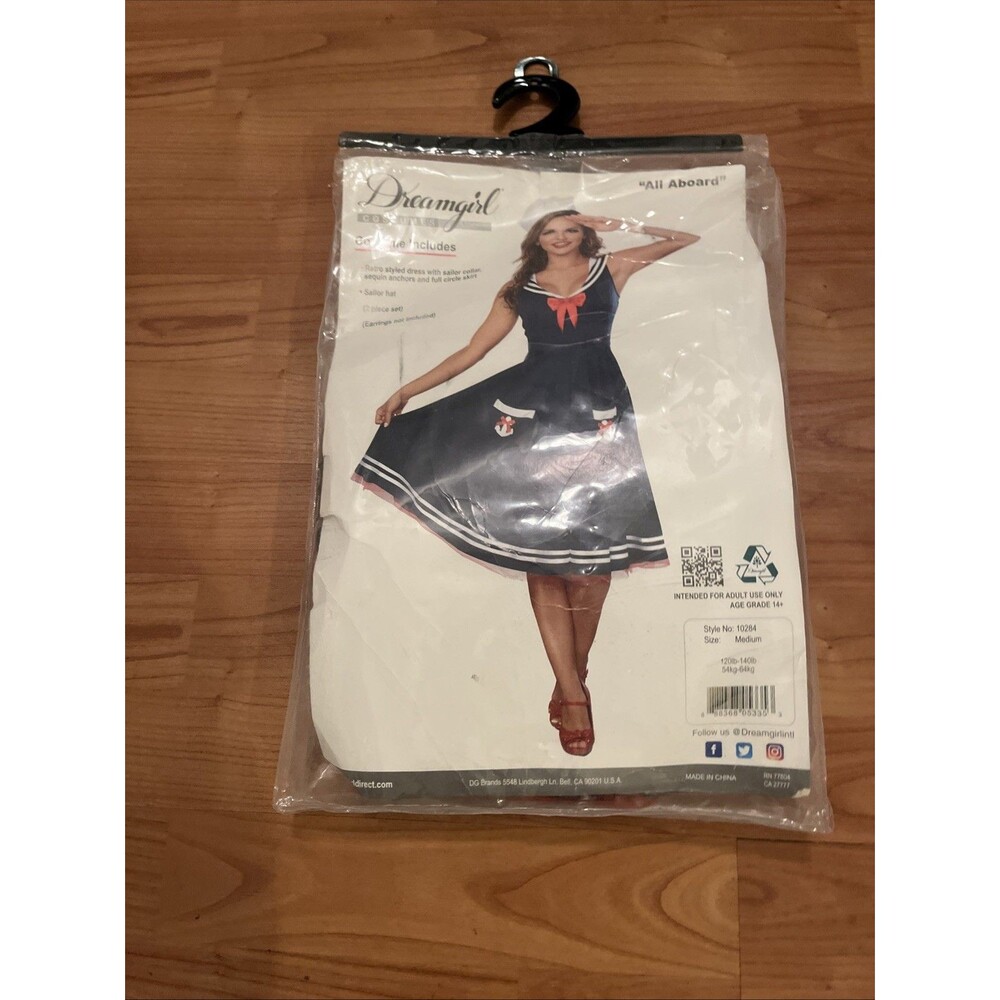 Dreamgirl Women's Sailor Costume Halloween Cosplay Size Medium Multi-Color